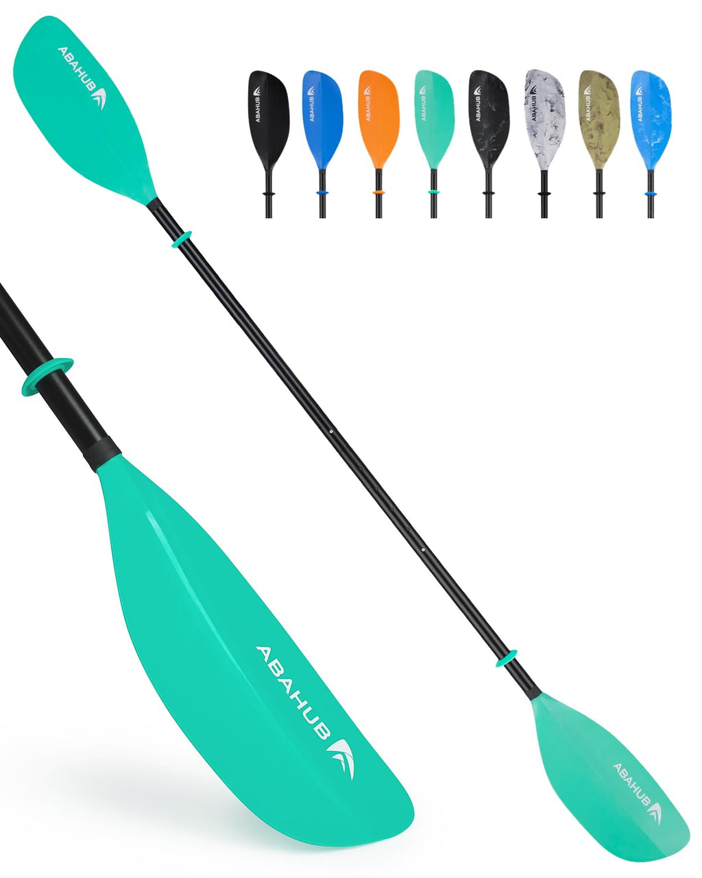 Abahub Adjustable Kayak Paddle | 210-230cm Aluminum Oar | Mint Green