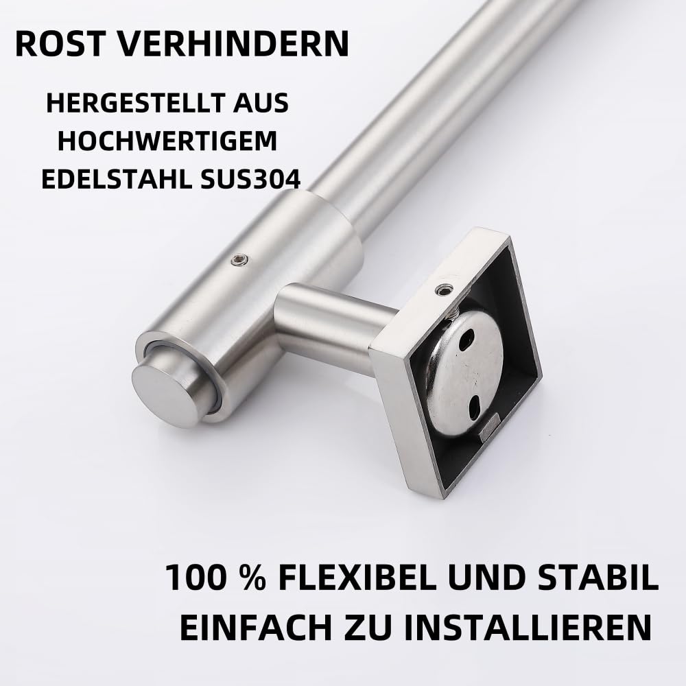 HomeHeng 80cm Shower Riser Rail | Brushed Nickel Slide Bar with Soap Dish
