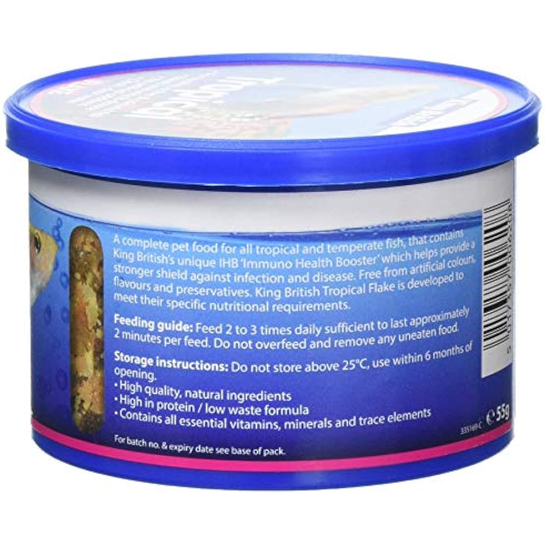 King British Tropical Fish Flake Food with Immuno Health Booster - 55g