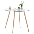 GOLDFAN Round Glass Dining Table – 4 Seater Modern Kitchen Table, 80cm