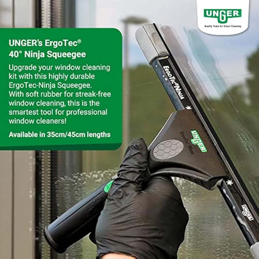 Unger ErgoTec NINJA Window Squeegee 45cm – Professional 40° Aluminium