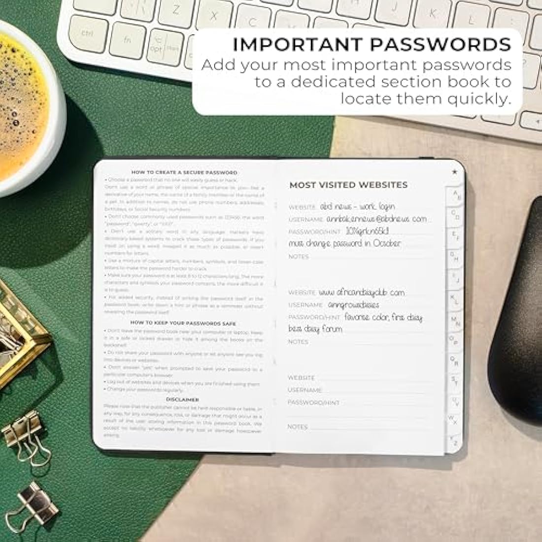 Pocket Password Book – Small Internet Login Organizer Journal