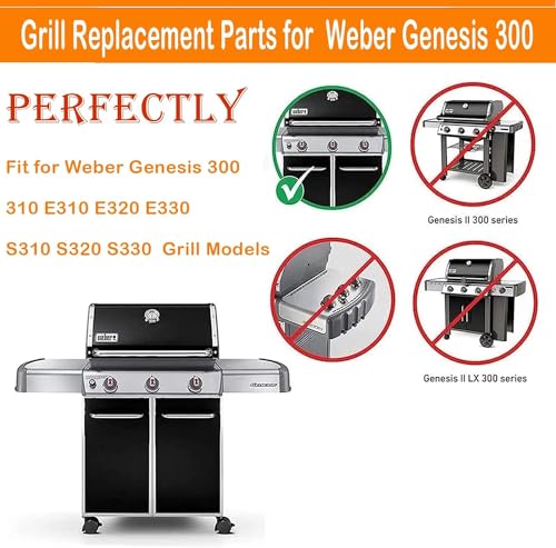 Denmay Flavorizer Bars for Weber Genesis 300 Series | Porcelain Steel, 5-Pack