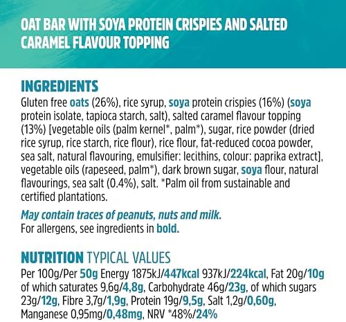 Trek Salted Caramel High Protein Flapjack - Vegan & Gluten Free - 36 x 50g