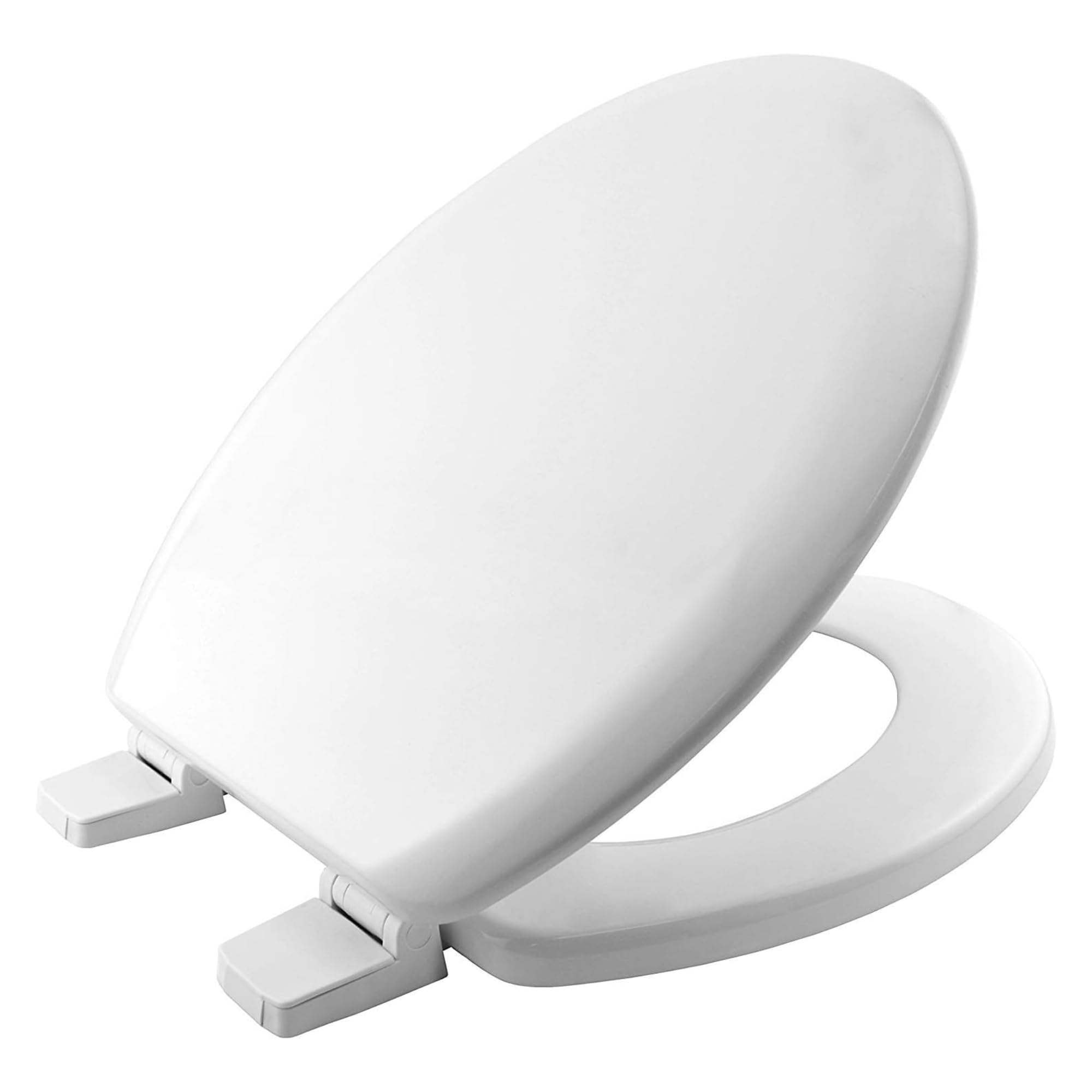 BEMIS Chicago White Wooden Toilet Seat | Ultra-Fix Adjustable Hinges