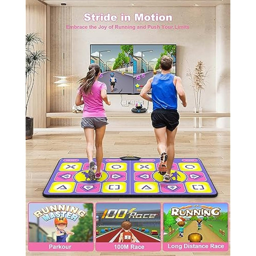 Acelufly Double Dance Mat with HD Camera – Wireless Fitness Pad (Purple)
