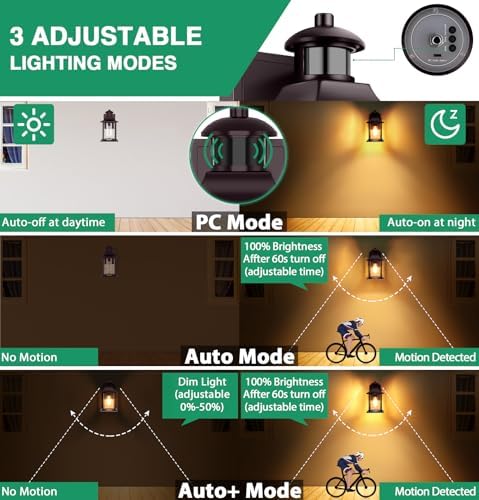 Lamomo Outdoor Motion Sensor Wall Light | Brown Aluminum Security Lantern