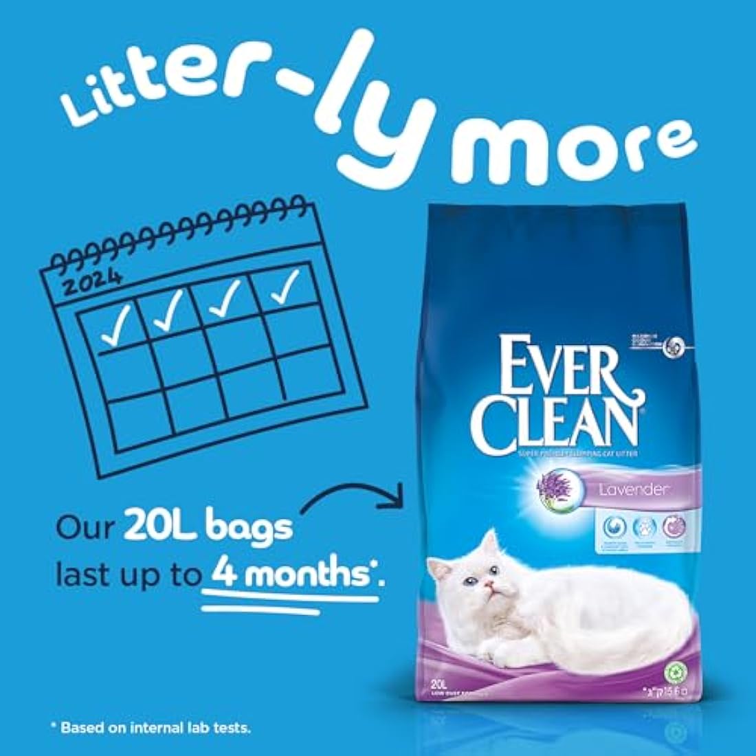 Ever Clean Lavender Clumping Cat Litter – Premium Clay Formula, 20L