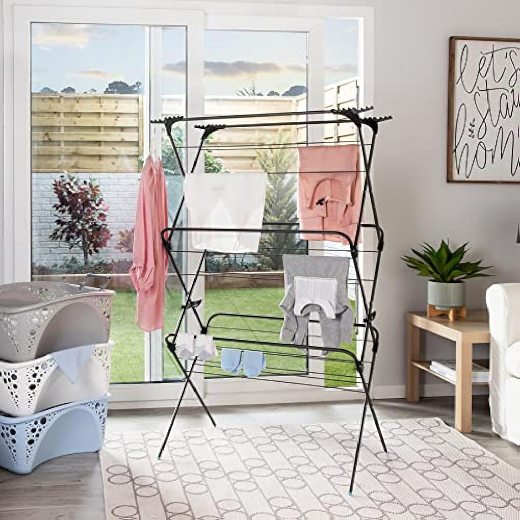 Minky Sure Grip Extra Wide 3 Tier Laundry Airer – Non-Slip Drying Rack