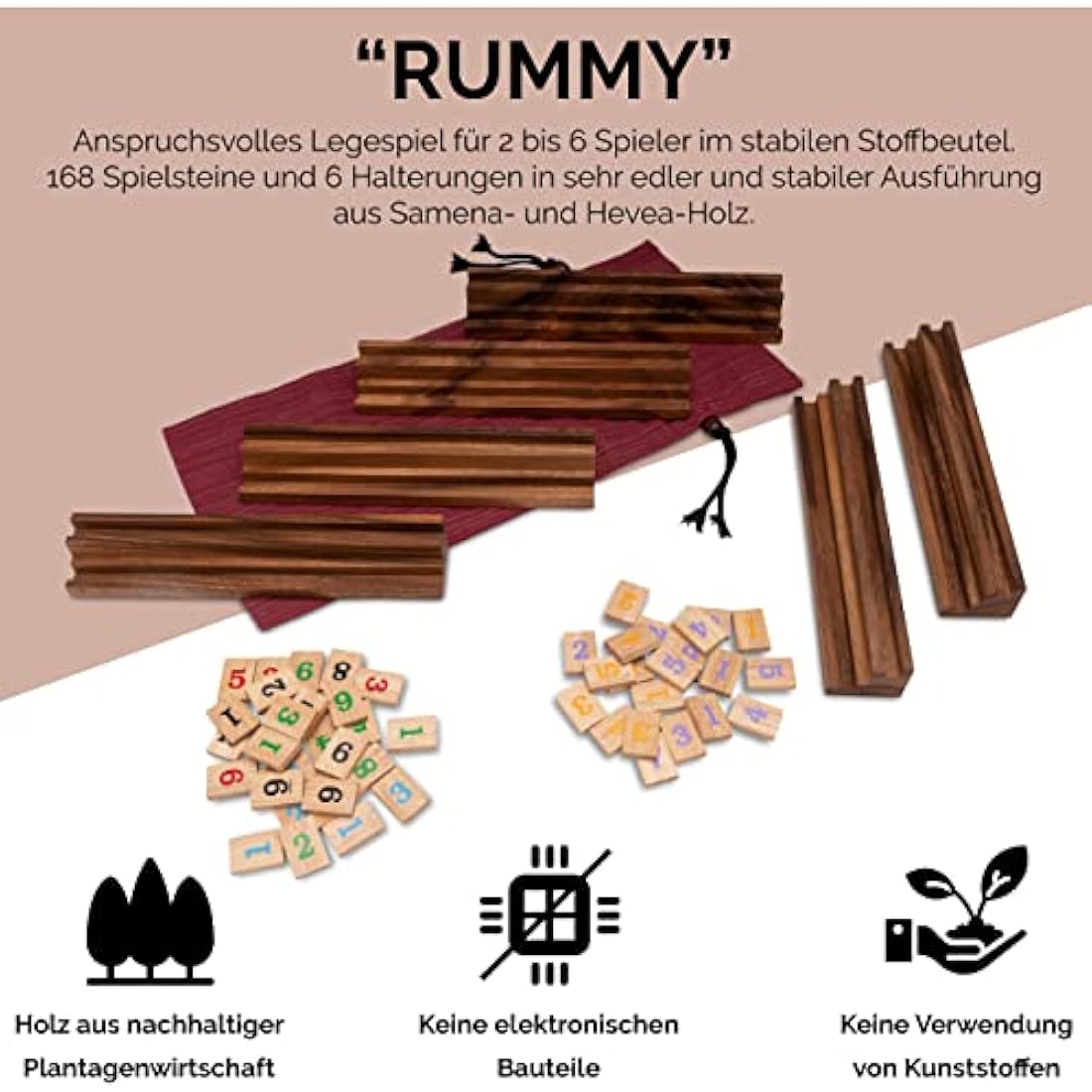 LOGOPLAY Rummy & Okey Board Game for 6 Players with 162 Tiles