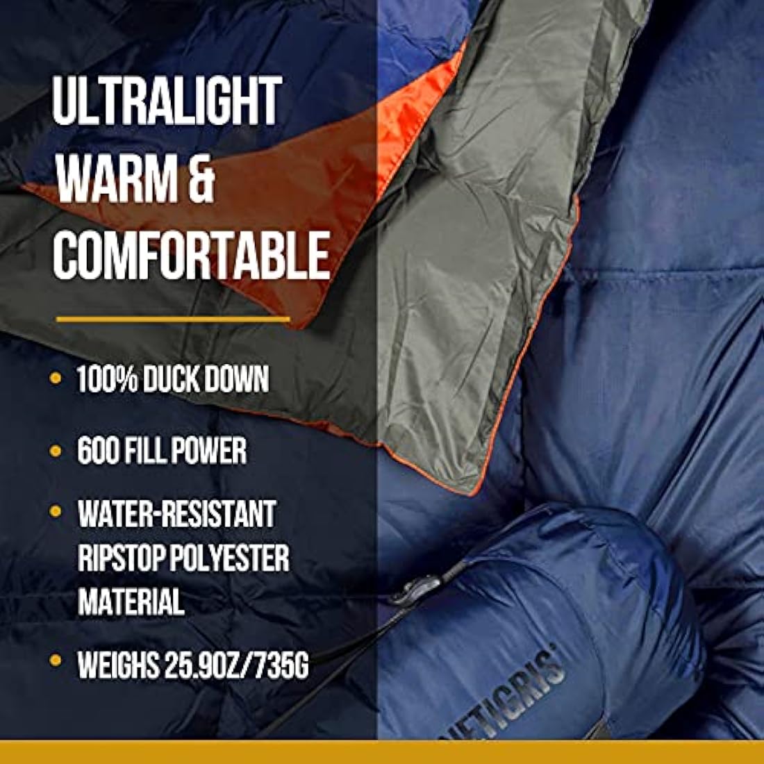 OneTigris Duck Down Camping Blanket | Packable Lightweight Hiking Quilt
