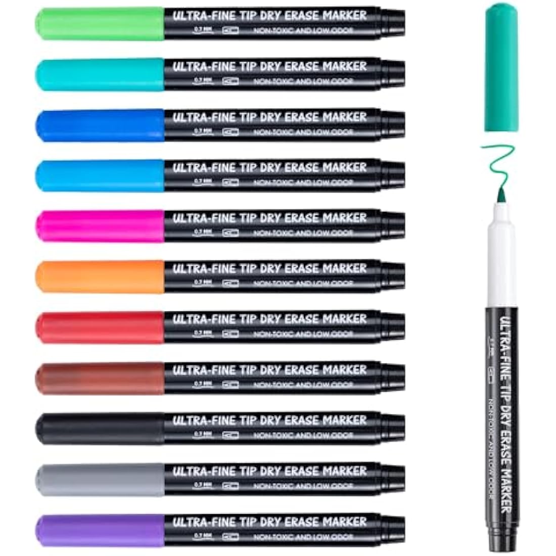maxtek Ultra Fine Tip Dry Erase Whiteboard Markers - 12 Assorted Colors