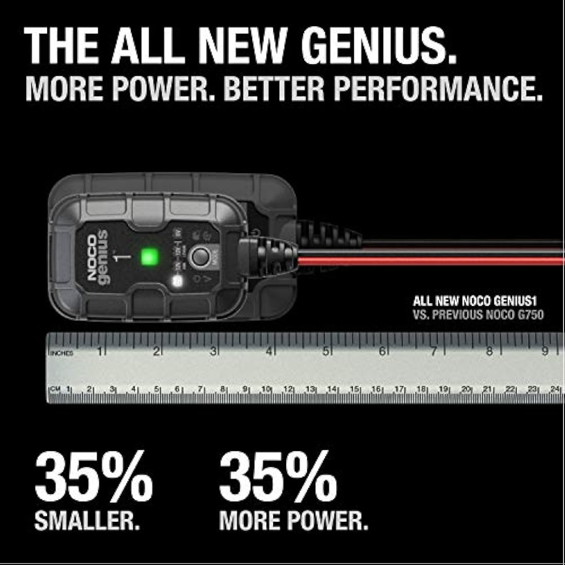 NOCO GENIUS1 1A Smart Battery Charger | 6V/12V Maintainer & Desulfator