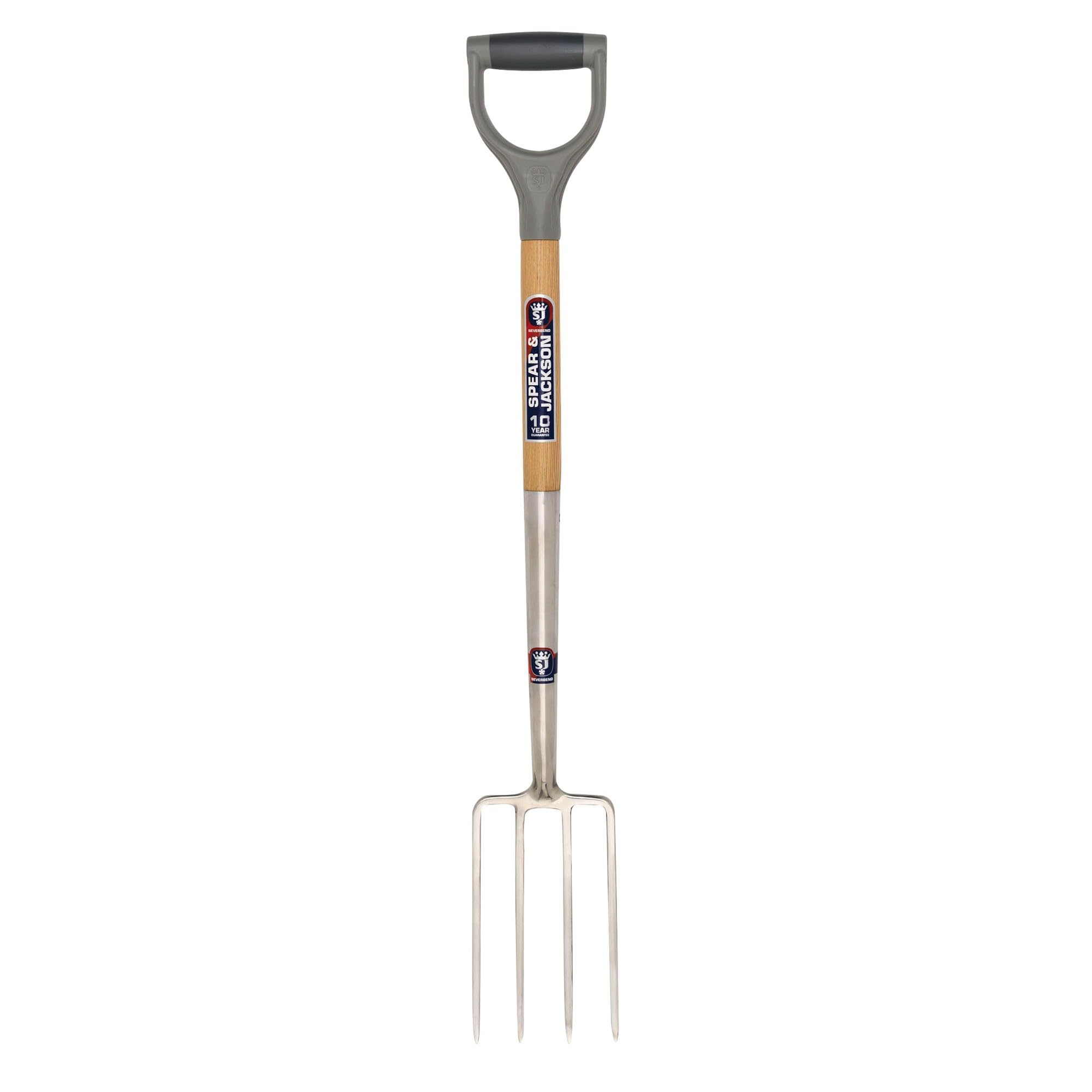 Spear & Jackson Neverbend Stainless Steel Border Garden Fork – Blue