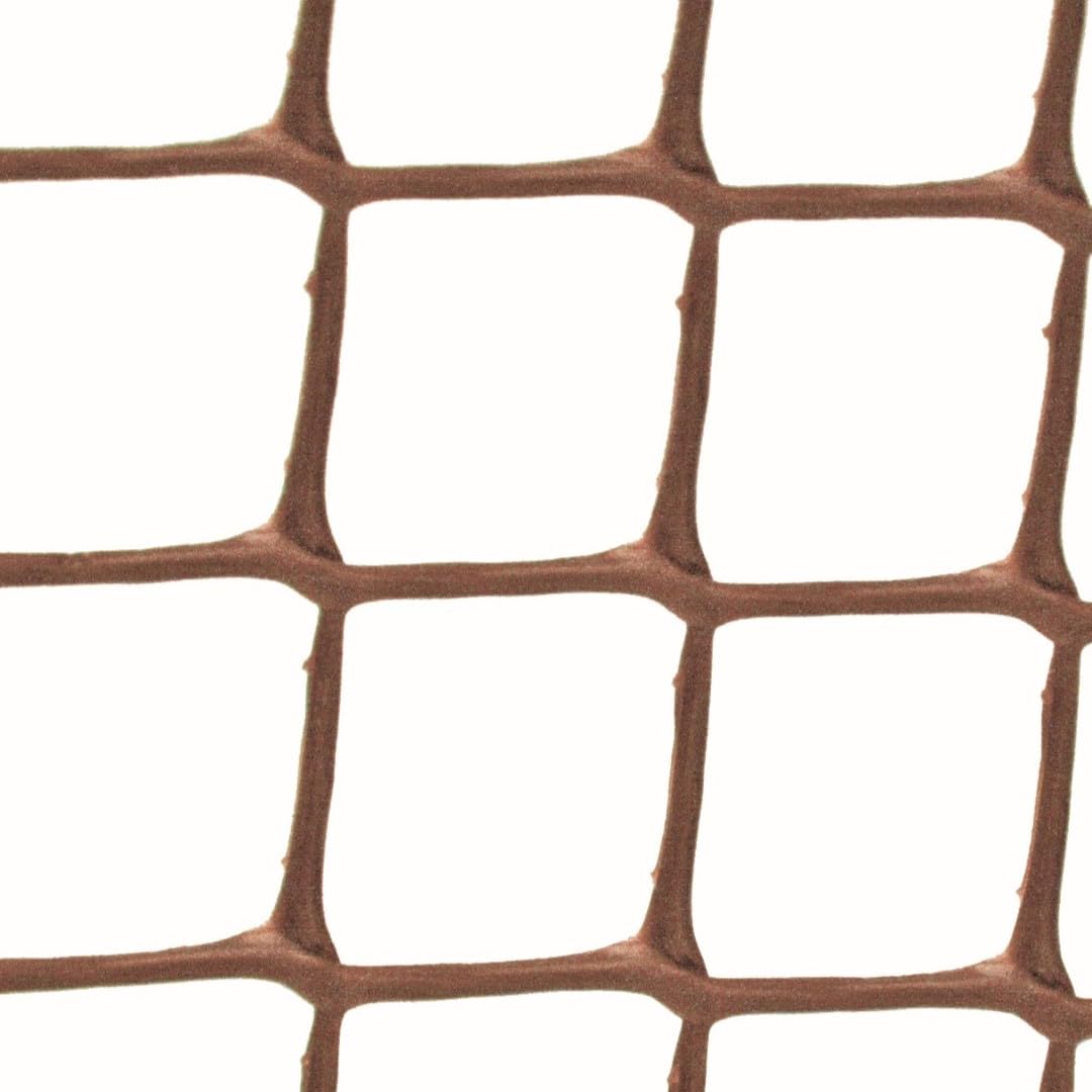 Tildenet Brown Plastic Garden Mesh - 50mm Netting for Fencing, 0.5 x 20m