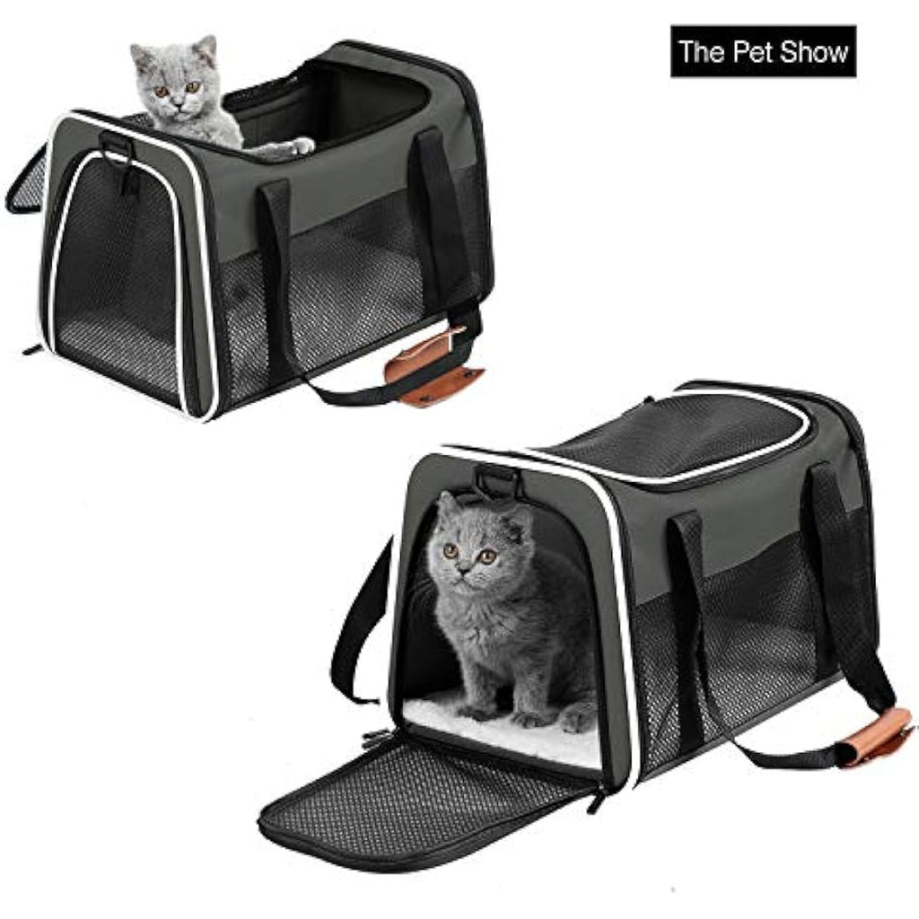 Airline Approved Soft-Sided Collapsible Pet Carrier - Brown