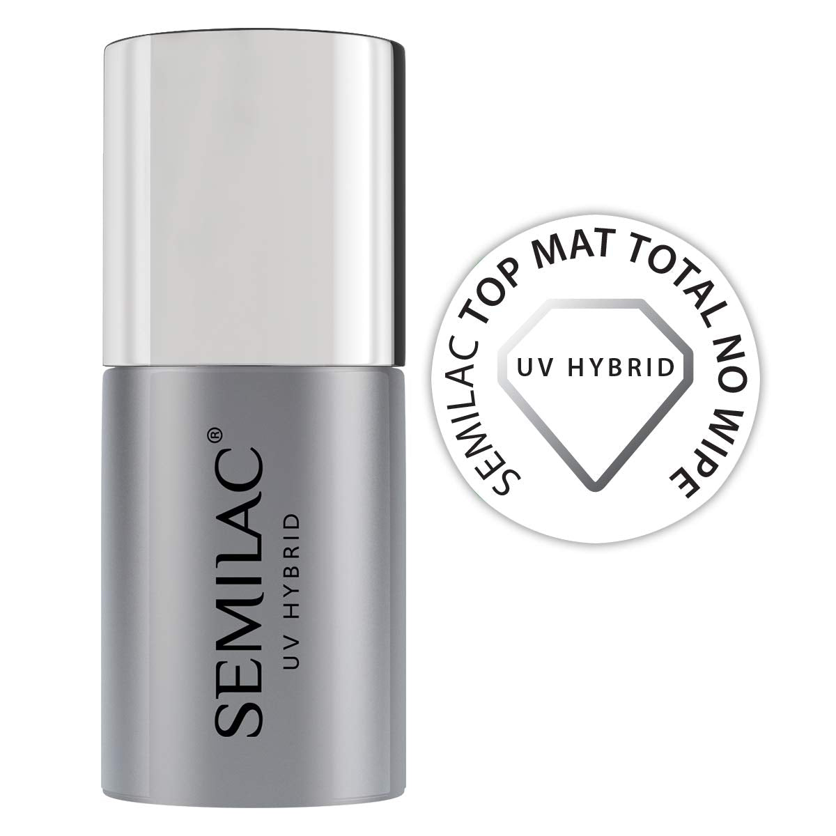 Semilac Matt Top Total No Wipe Gel Polish – UV LED Matte Top Coat 7ml