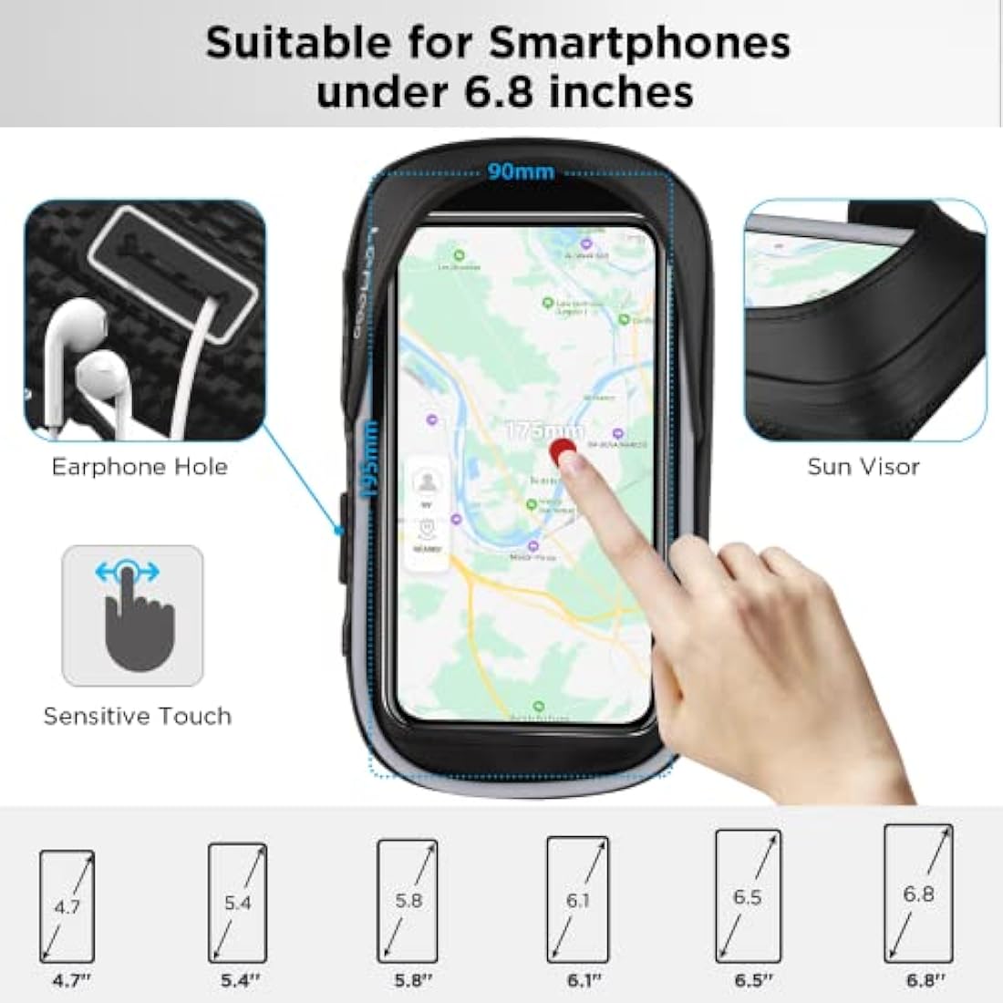 LEMEGO Waterproof Bike Phone Holder | 360° Rotatable Handlebar Bag