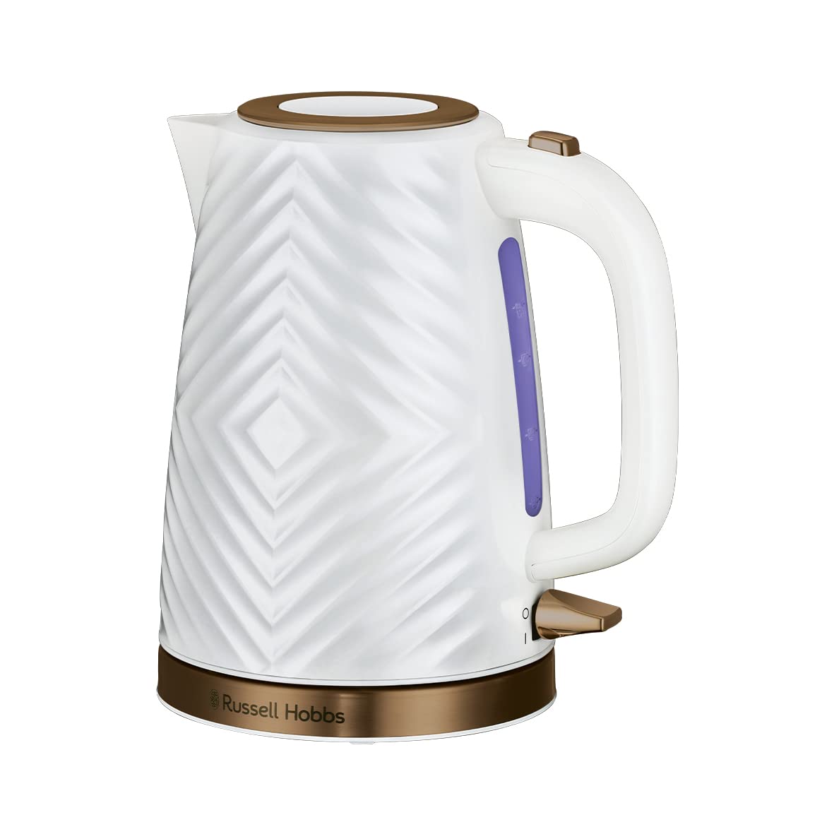 Russell Hobbs Groove Electric Kettle – 1.7L Fast Boil, White & Gold
