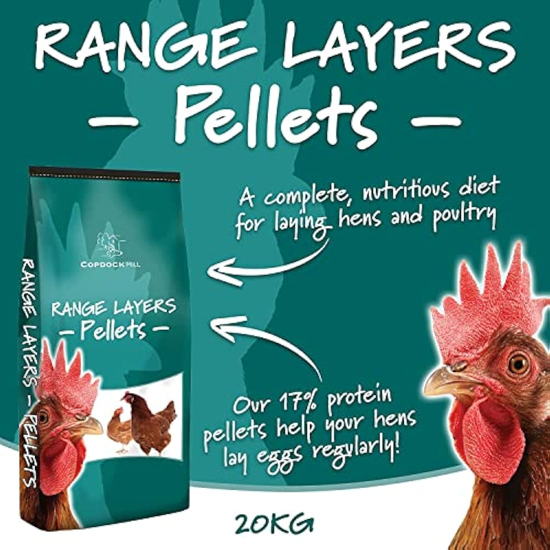 Copdock Mill Range Layers Pellets - 100% Natural Chicken Feed, 5kg