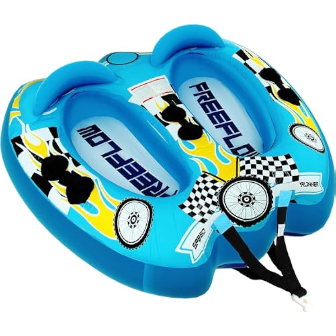 SereneLife 2-Person Inflatable Towable Tube – Blue PVC Water Raft