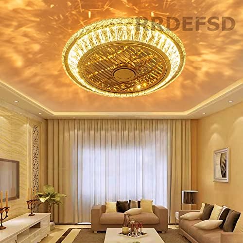 Jolof Store Crystal Ceiling Fan with LED Light – Dimmable 360° Airflow
