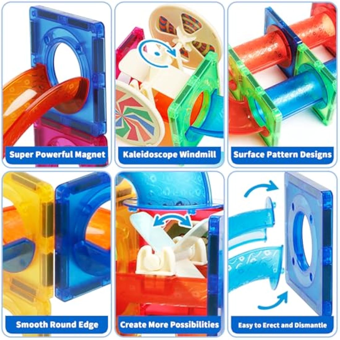 Magblock 122 PCS Magnetic Marble Run Building Blocks STEM Toy Set