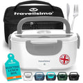 TRAVELISIMO 80W Electric Heated Lunch Box - 1.5L Stainless Steel Food Warmer