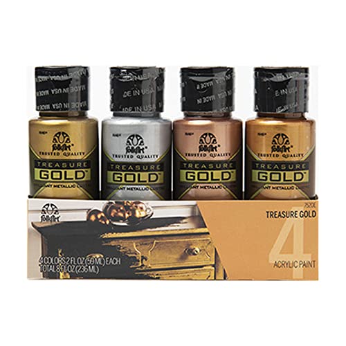 Plaid Folk Art Treasure Gold Metallic Paint Set, 4 Pieces - 7520E