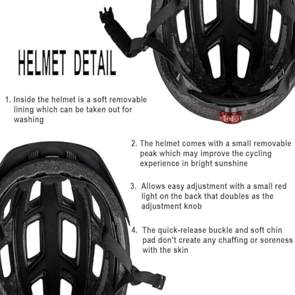 Exclusky Bike Helmet with LED Light – Breathable MTB & Road Cycle Helmet