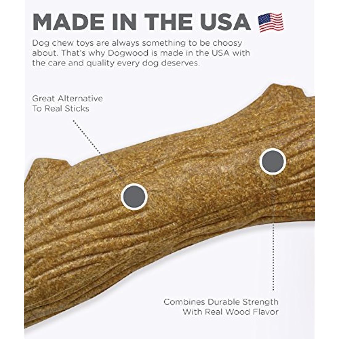 Petstages Dogwood Durable Wood Alternative Dog Chew Toy - Medium Stick