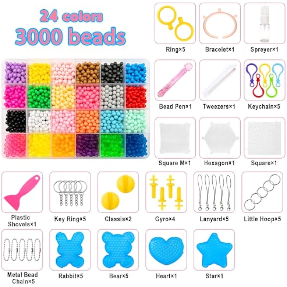 Chennyfun Water Fuse Beads Set | 24-Color DIY Sticky Beads Kit