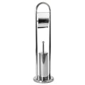 Bath Vida Toilet Brush and Paper Holder | Stainless Steel Round Base Stand