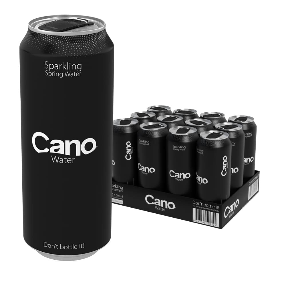 Cano Sparkling Natural Spring Water – 12 x 500ml Resealable Cans