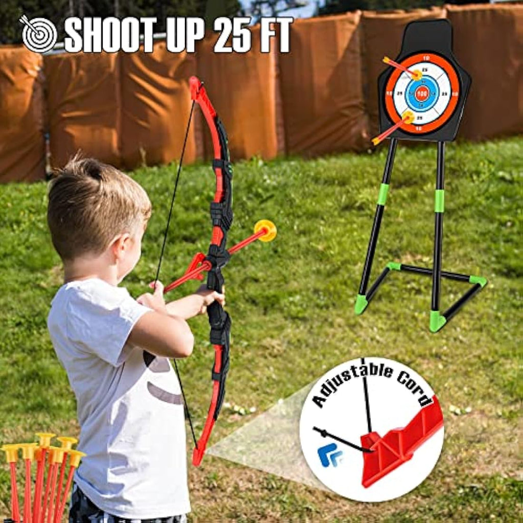 Own1one Kids Archery Set with LED Lights – Bow and Arrow Toy with Target