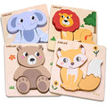 Airlab Wooden Animal Jigsaw Puzzles – Montessori Sensory Toddler Toys