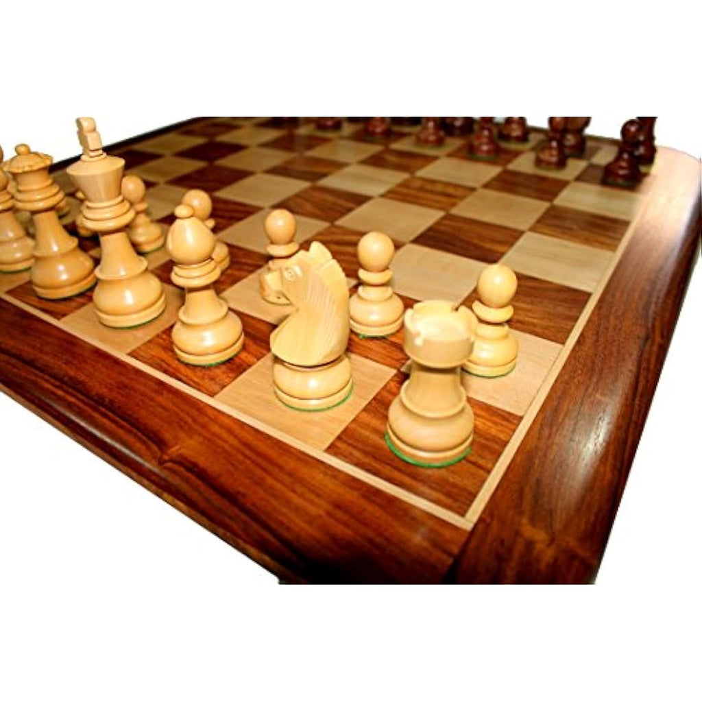 21" Acacia Wood Chess Set | Collectible Wooden Board Game