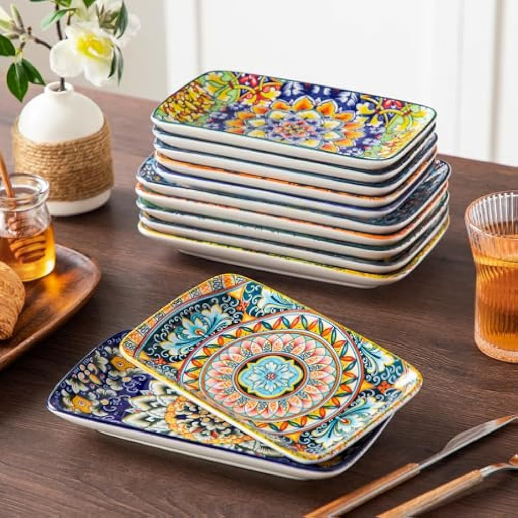 vancasso SIMI Porcelain Serving Platter Set - 8.5" Bohemian Sushi Plates