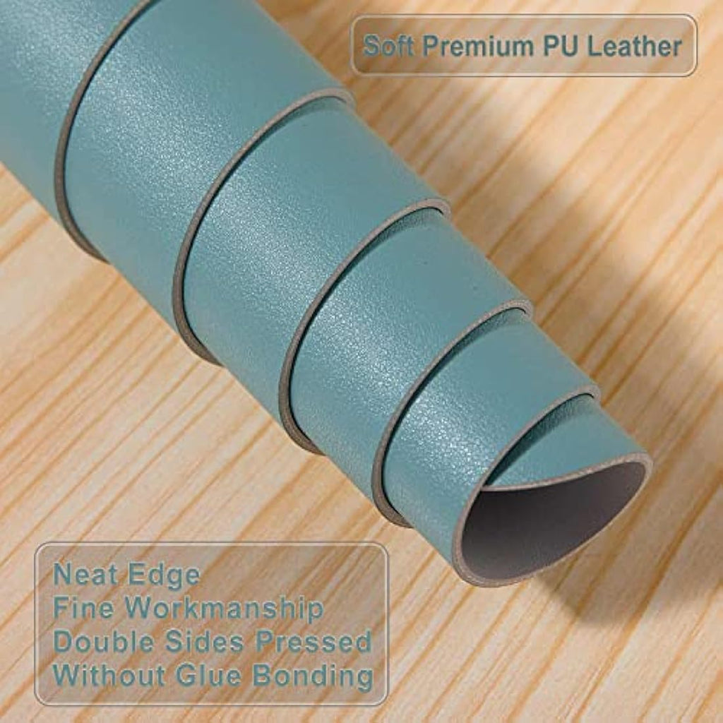 DOBAOJIA Large PU Leather Desk Pad | Waterproof Dual-Side Mat, Grey