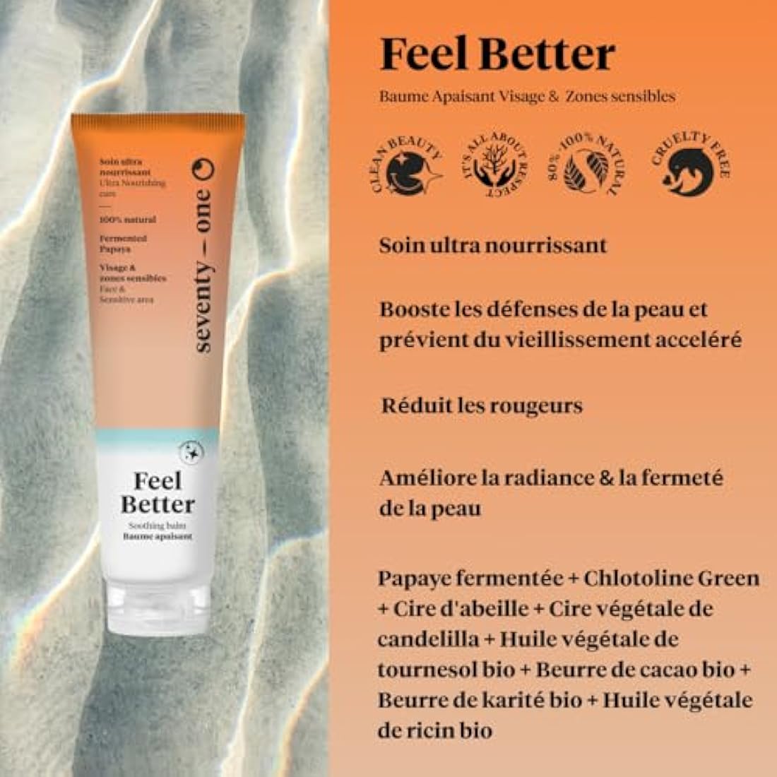 SeventyOne Percent Feel Better Soothing Balm - Natural Face Care - 40ml