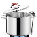 HOMICHEF 12QT Nickel Free Stainless Steel Stock Pot with Glass Lid