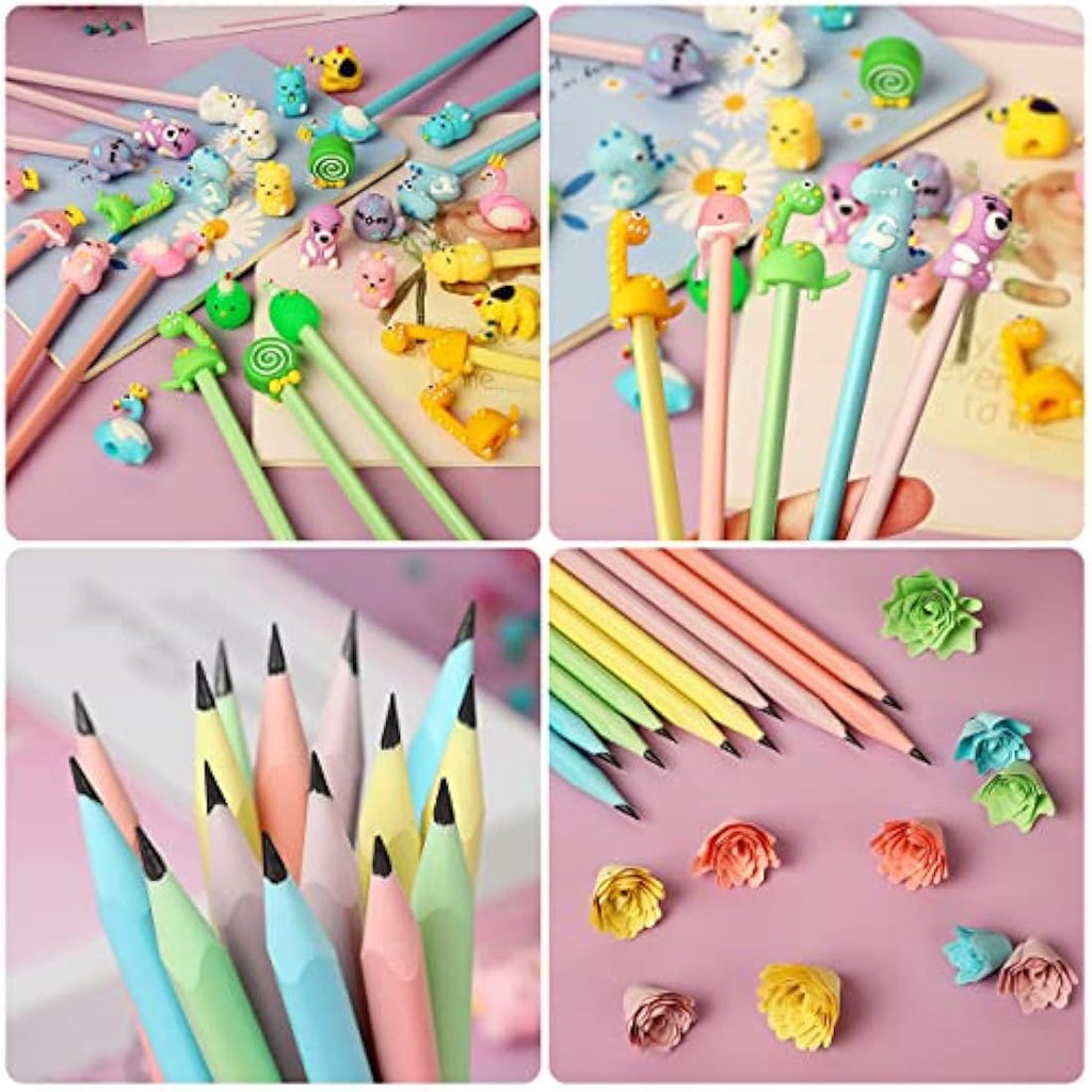 30-Pack Cartoon Animal Pencils with Toppers for Kids