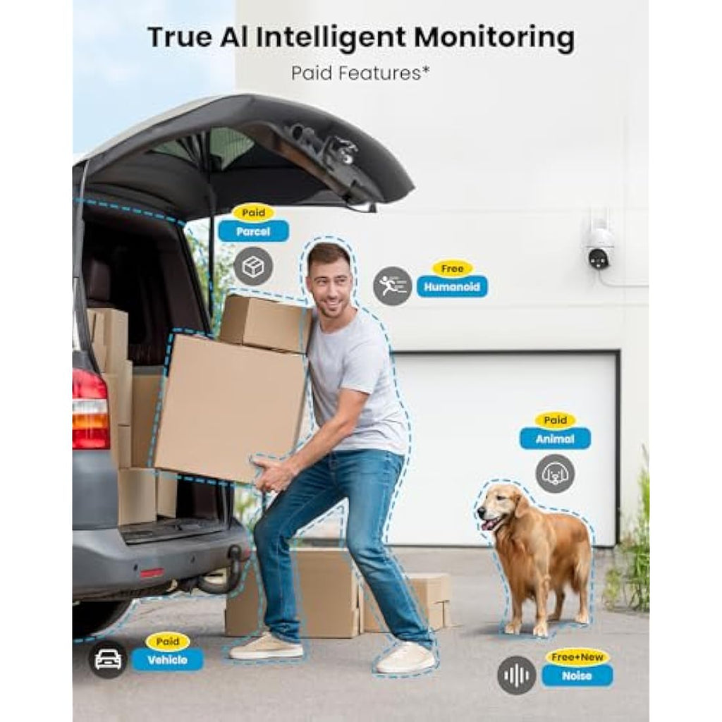ieGeek 2K Dual-Band WiFi PTZ Outdoor Security Camera - 2-Way Audio (2 Pack)