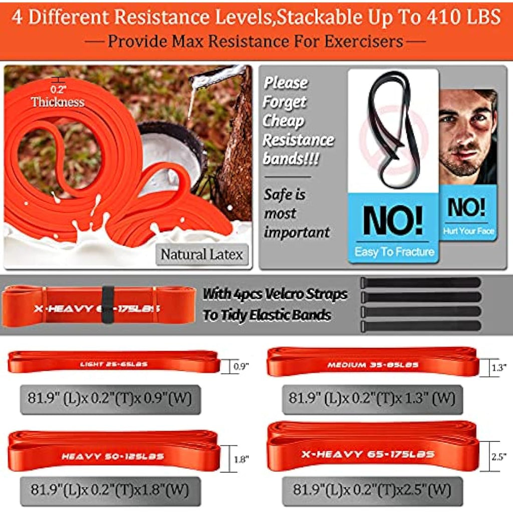 Jolof Store Resistance Bands Set with 75cm Detachable Exercise Bar