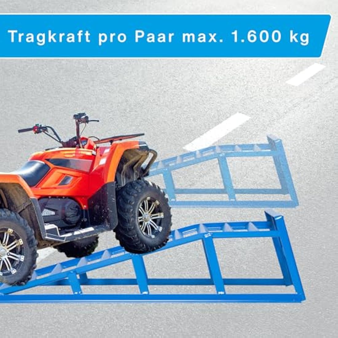 Cartrend Heavy Duty Car Access Ramps – 1.6 Ton Capacity, Blue, 2-Pack