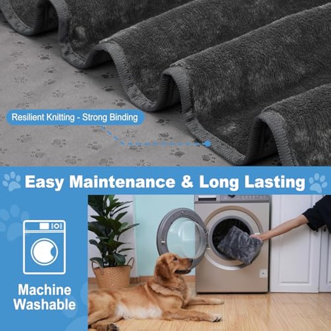HezzLuv Waterproof Dog Blanket – Washable Flannel Furniture Protector