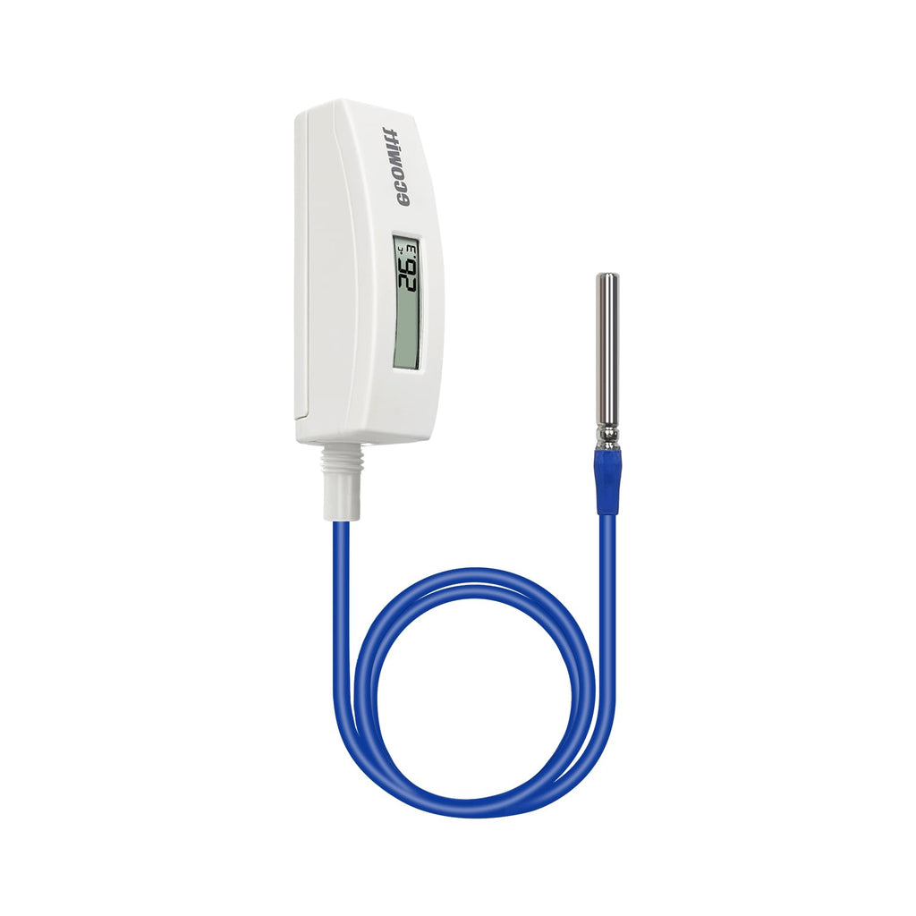 Ecowitt WN34D Digital Pool Thermometer | Waterproof Sensor with LCD Display
