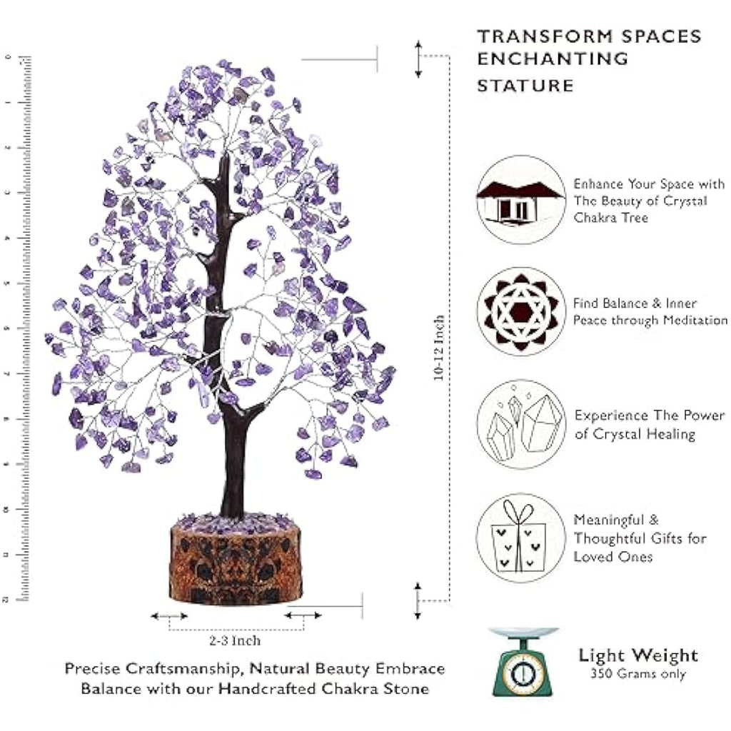 Jolof Store Amethyst Crystal Tree of Life - Feng Shui Bonsai Decor