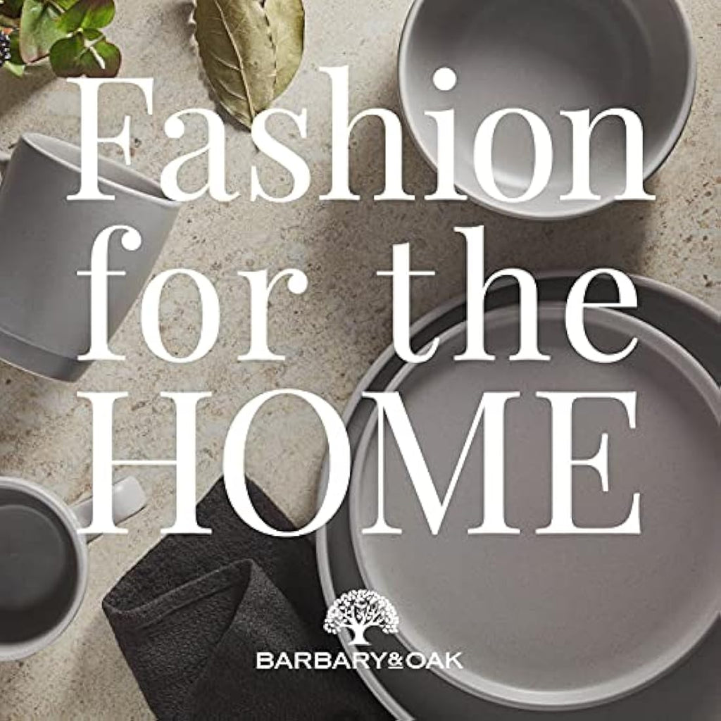 Barbary & Oak Avena 16 Piece Stoneware Dinnerware Set | Fossil Grey