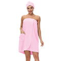 Verve Jelly Women's Bath Wrap Set with Hair Towel Spa Shower Body Wrap Robe Pink XXL - image 1
